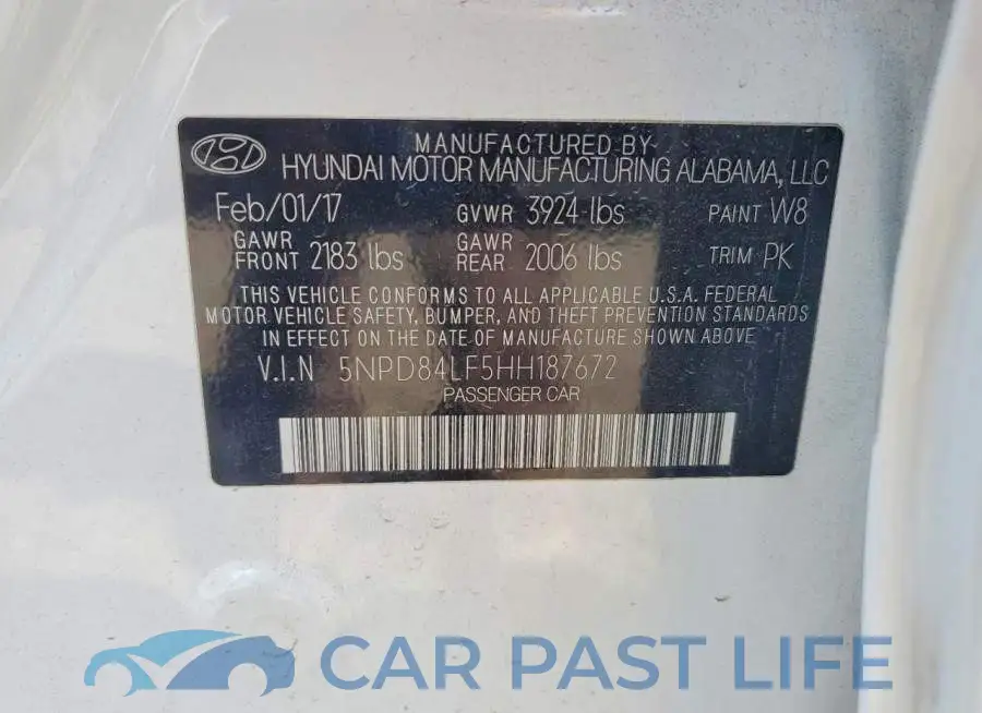 5NPD84LF5HH187672# 12