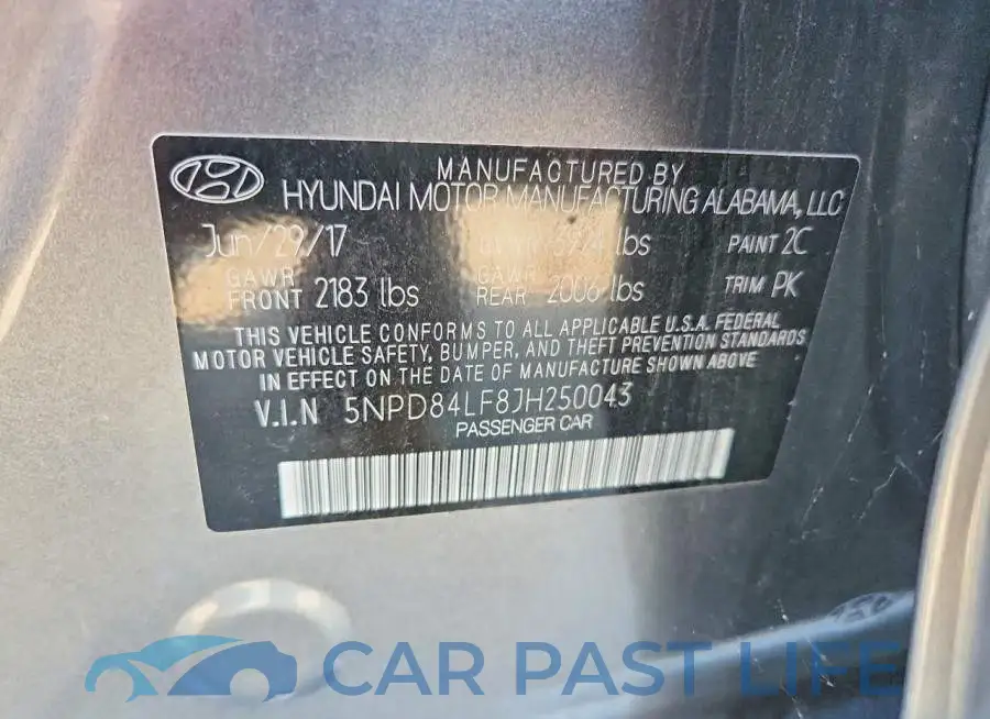 5NPD84LF8JH250043# 12