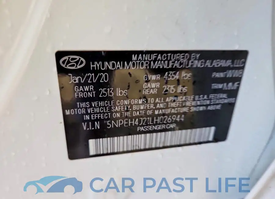 5NPEH4J21LH026944# 12