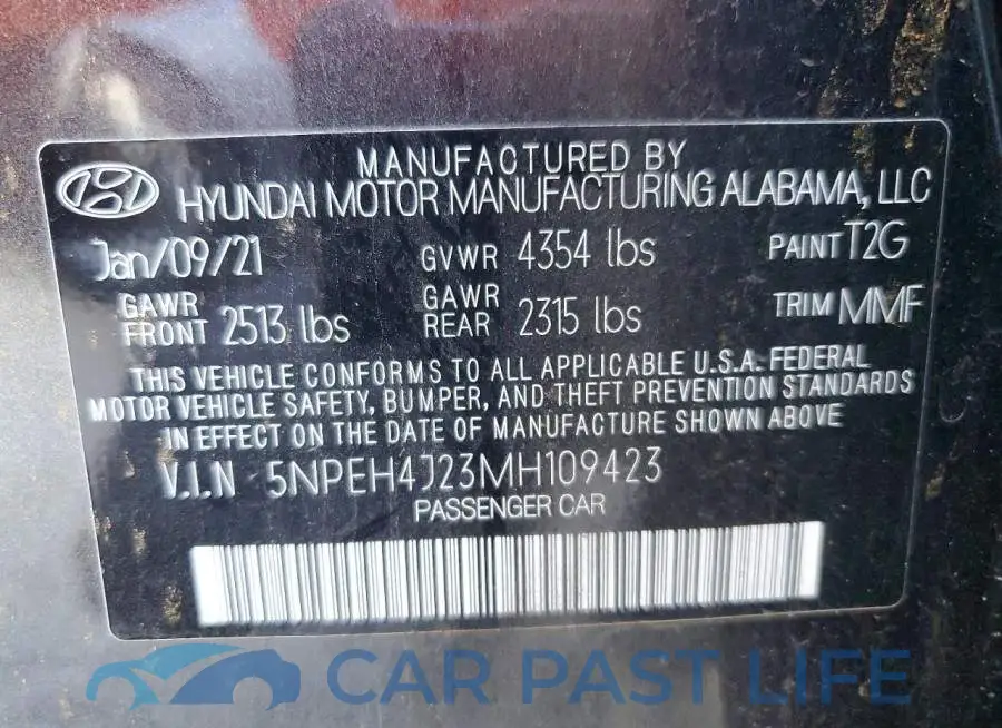 5NPEH4J23MH109423# 12