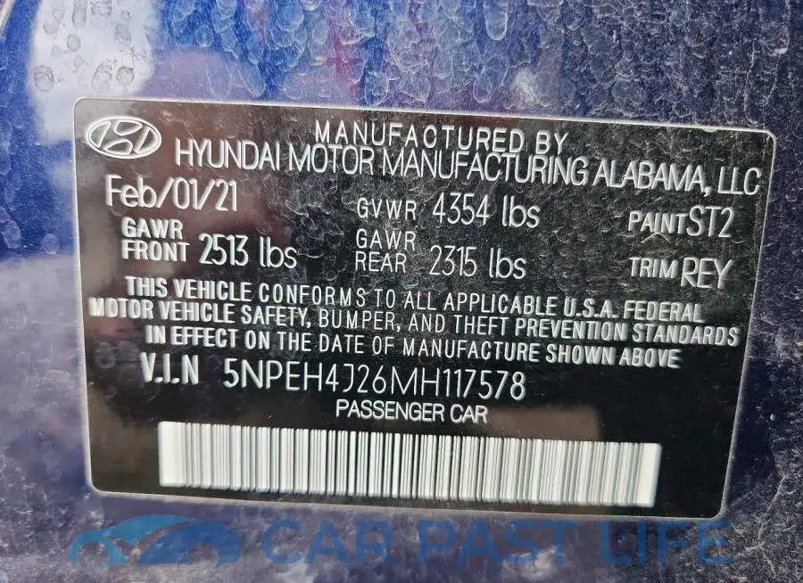5NPEH4J26MH117578# 12