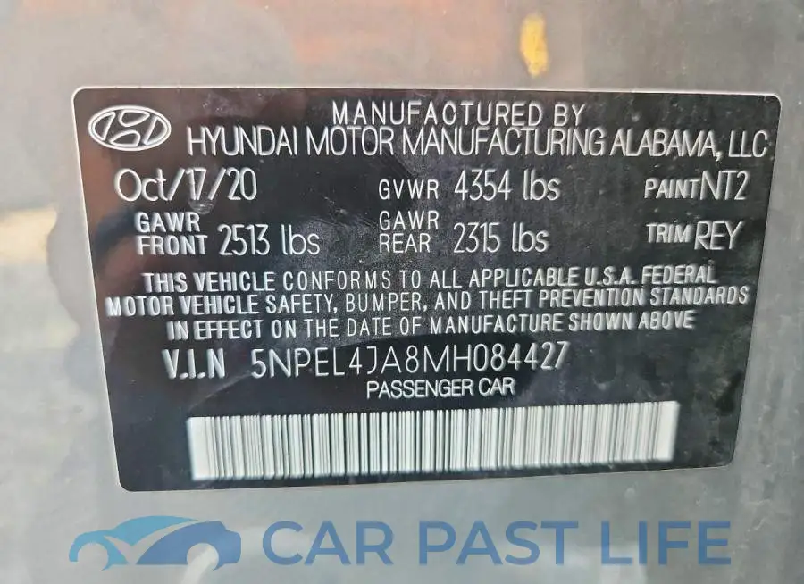 5NPEL4JA8MH084427# 12