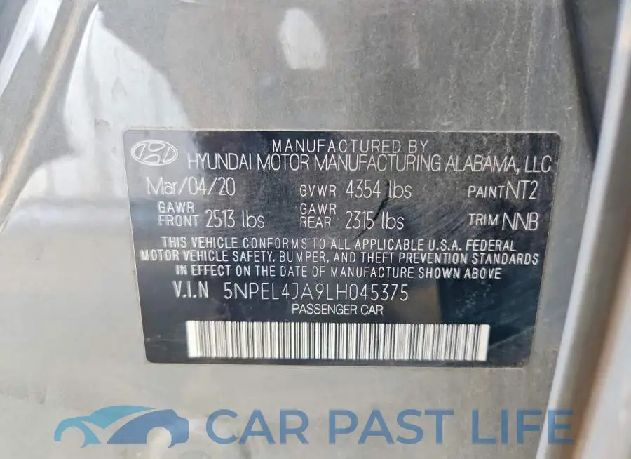 5NPEL4JA9LH045375# 12