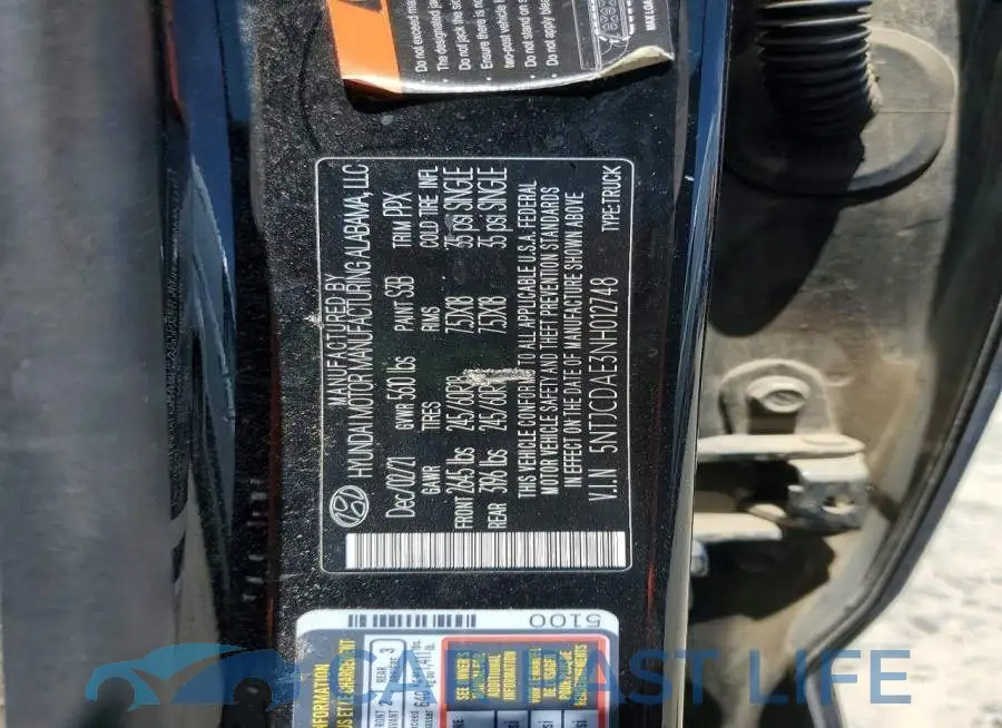 5NTJCDAE3NH012748# 12