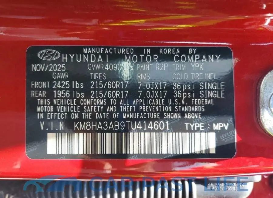 KM8HA3AB9TU414601# 13
