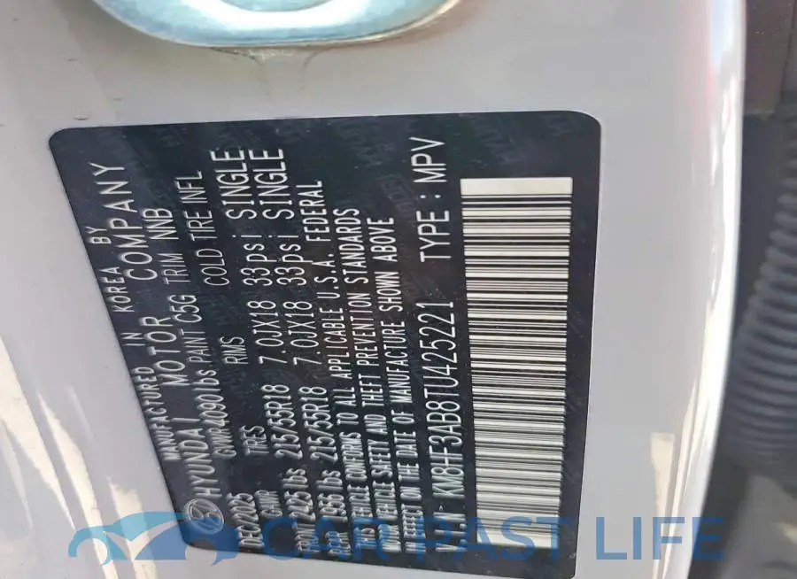 KM8HF3AB8TU425221# 14