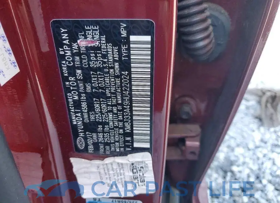 KM8J33A49HU422024# 13