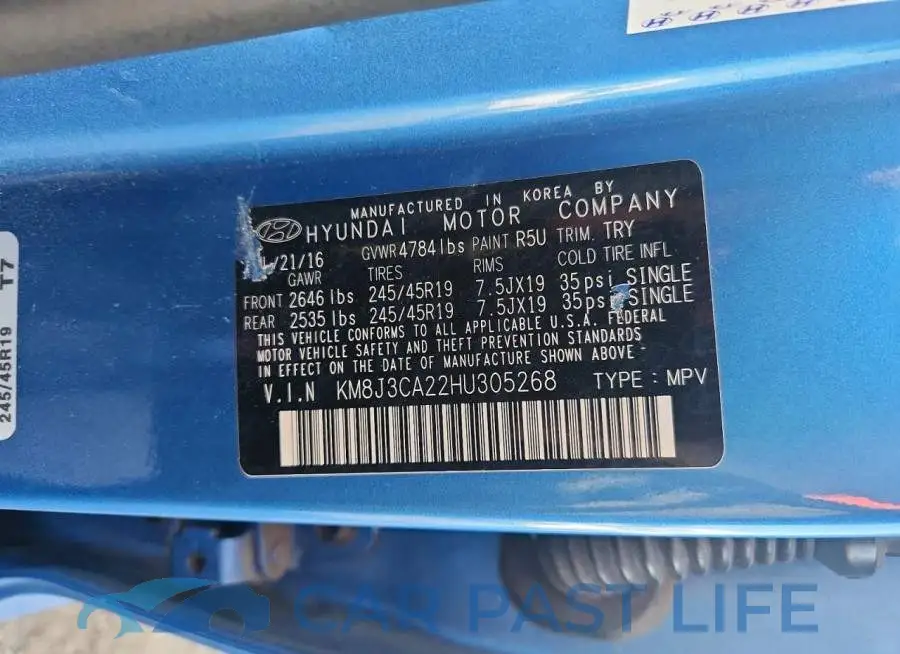 KM8J3CA22HU305268# 13