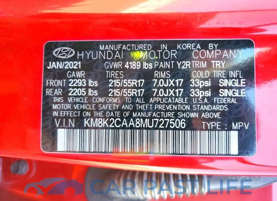 KM8K2CAA8MU727506# 13