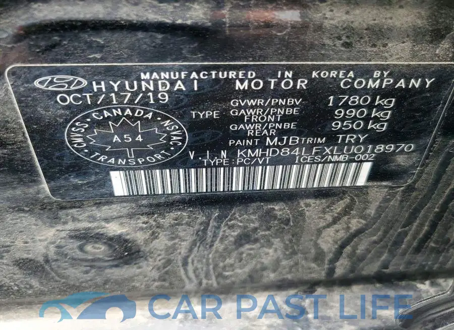 KMHD84LFXLU018970# 12