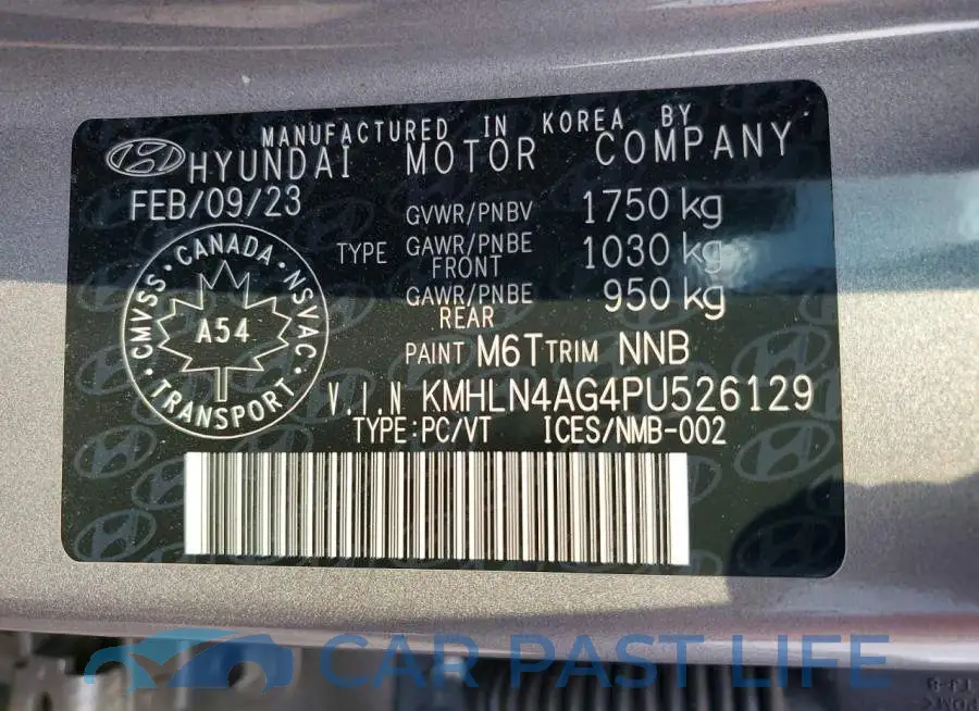 KMHLN4AG4PU526129# 12
