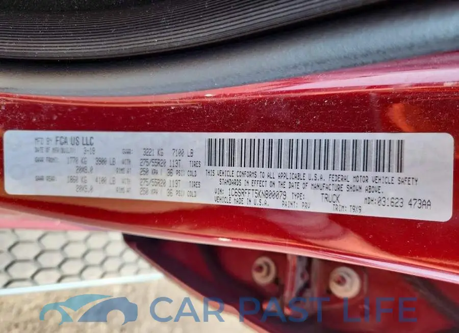 1C6SRFFT5KN800079# 12