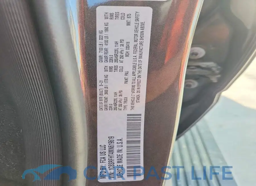 1C6SRFHT4MN619619# 12