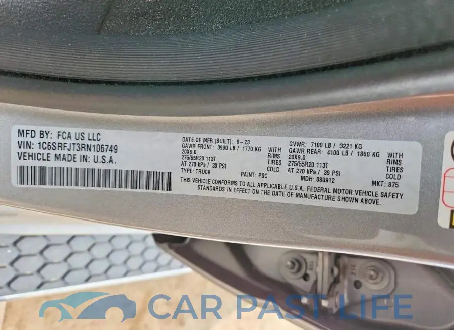 1C6SRFJT3RN106749# 12