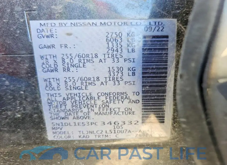 5N1DL1ES3PC346332# 14