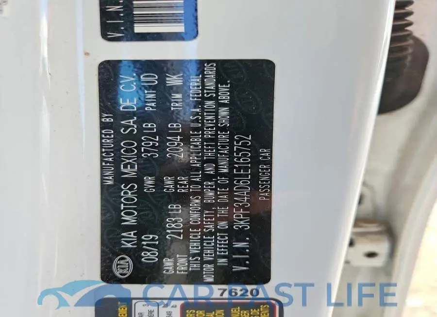 3KPF34AD6LE165752# 12