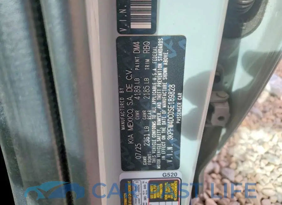 3KPFW4DC0SE189828# 12