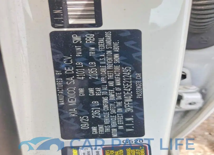 3KPFW4DE4SE212495# 12