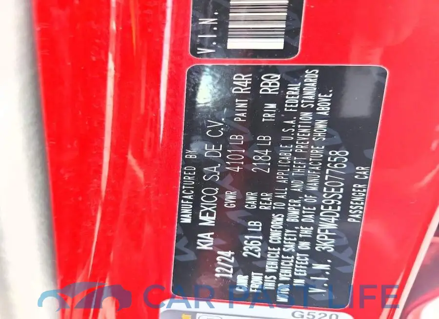 3KPFW4DE9SE077658# 12