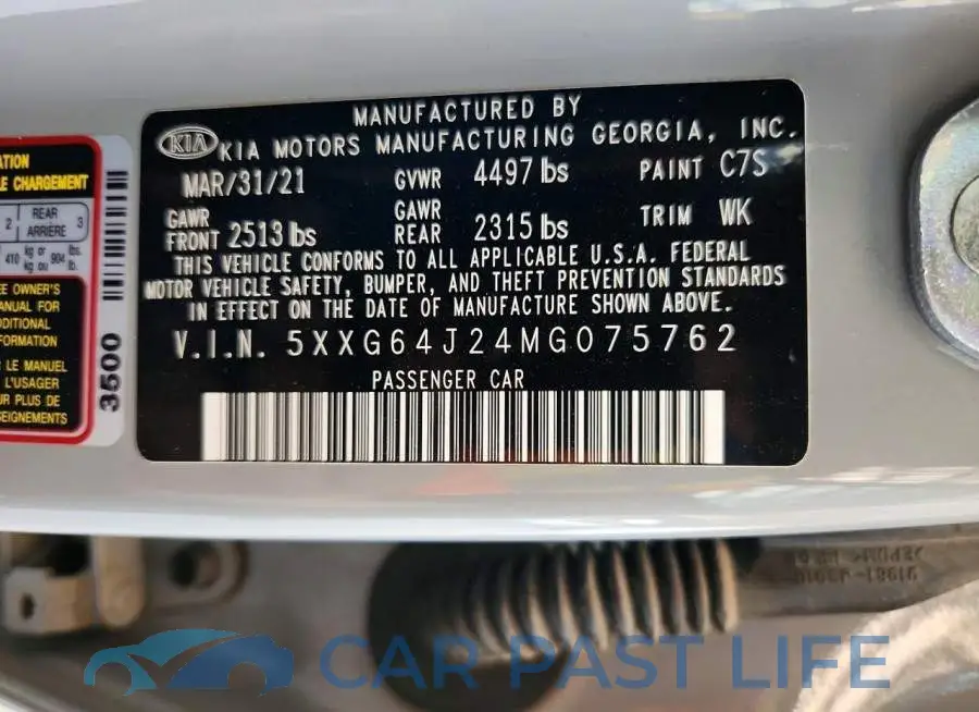 5XXG64J24MG075762# 12