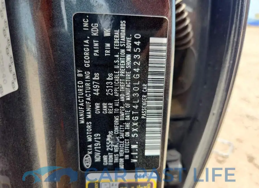 5XXGT4L30LG423540# 12