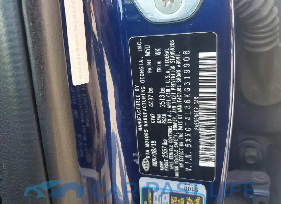 5XXGT4L36KG319908# 13