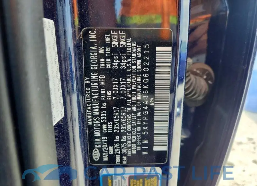 5XYPG4A36KG602215# 13