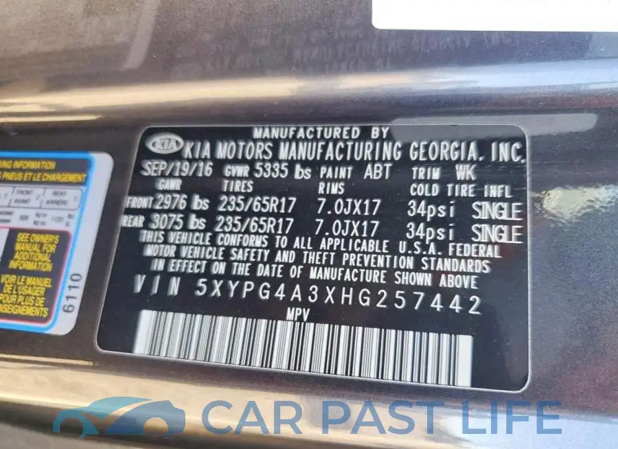 5XYPG4A3XHG257442# 12
