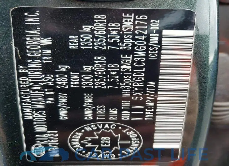5XYRGDLC3MG042176# 14