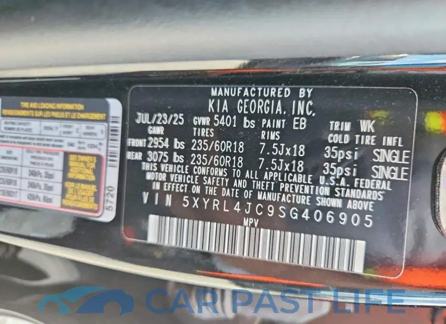 5XYRL4JC9SG406905# 14