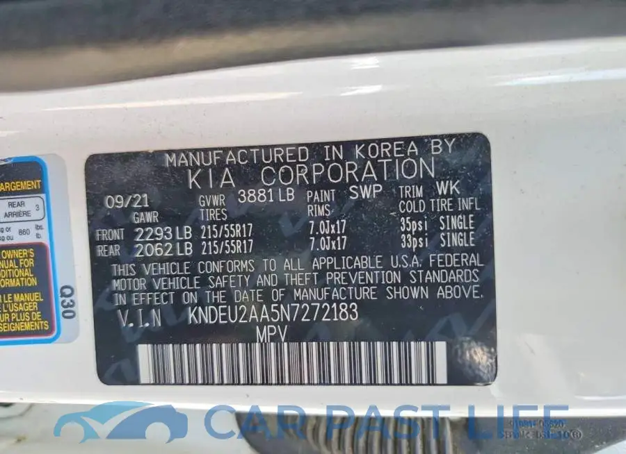 KNDEU2AA5N7272183# 12