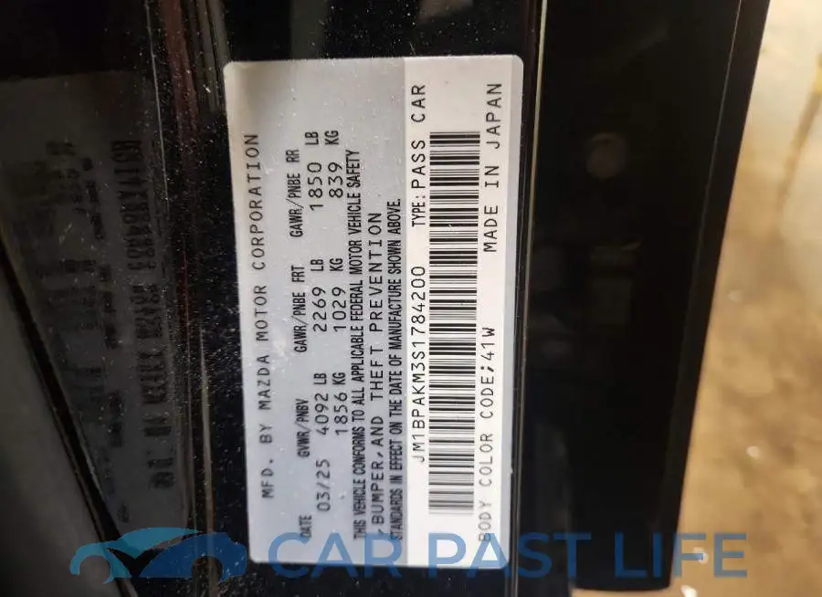 JM1BPAKM3S1784200# 12