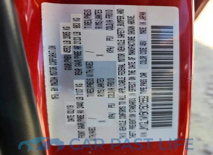 JM1GL1WY6K1501559# 12