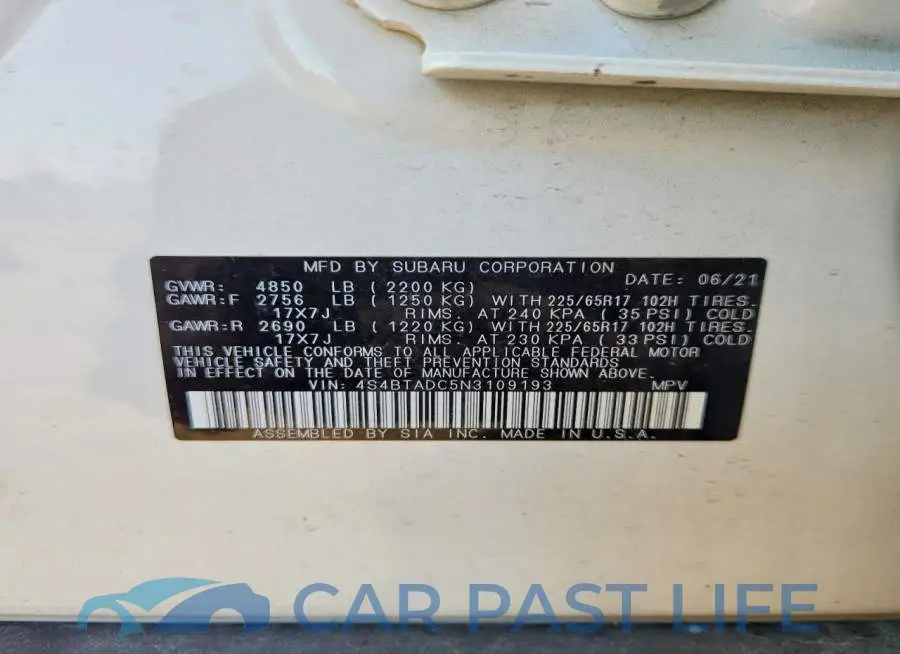4S4BTADC5N3109193# 13