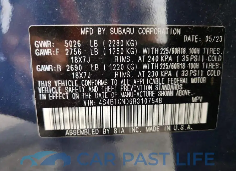 4S4BTGND6R3107548# 13