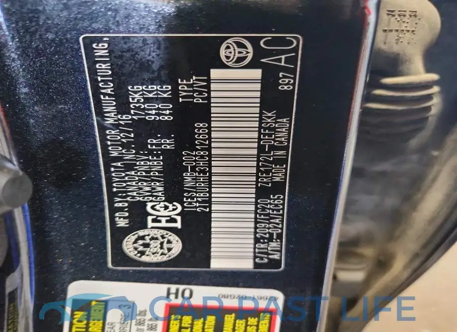2T1BURHE3HC812668# 13