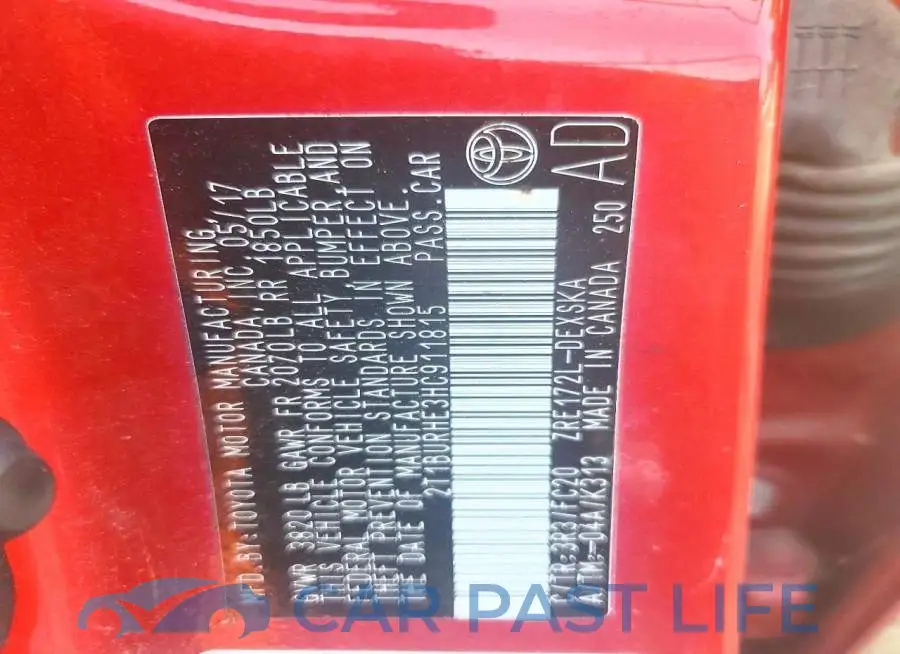 2T1BURHE3HC911815# 12