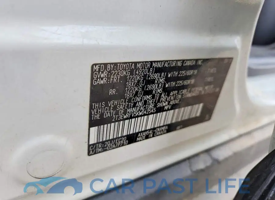 2T3EWRFV5KW042545# 13