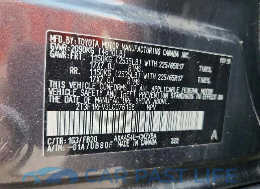 2T3F1RFV3LC076196# 13