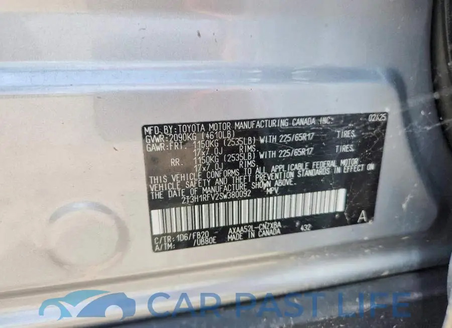 2T3H1RFV2SW380092# 13