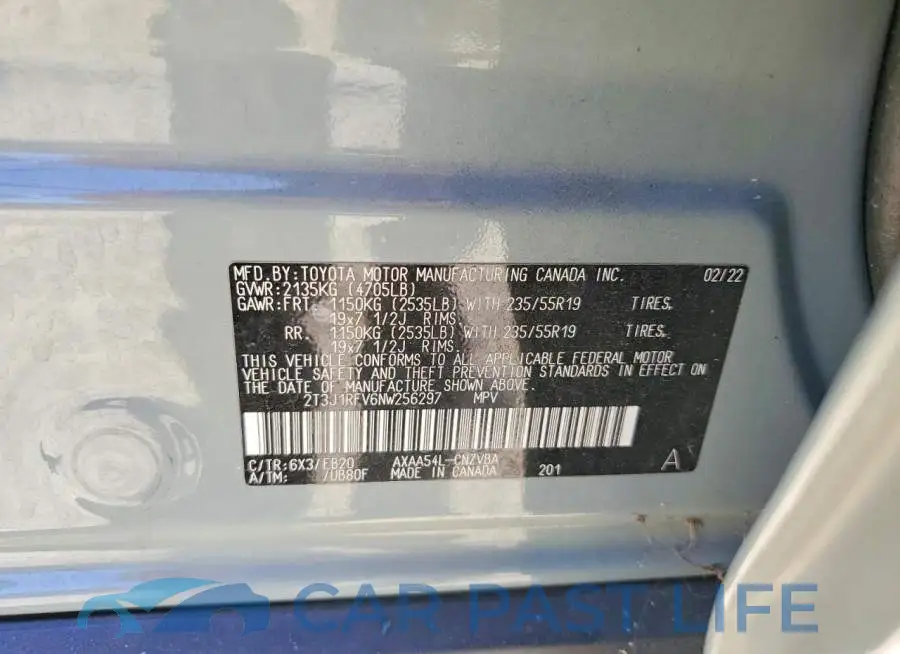 2T3J1RFV6NW256297# 12