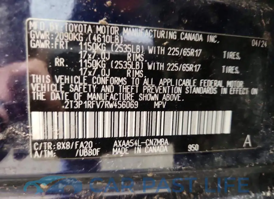 2T3P1RFV7RW456069# 13