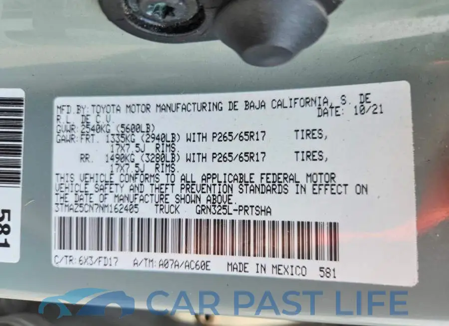 3TMAZ5CN7NM162405# 12
