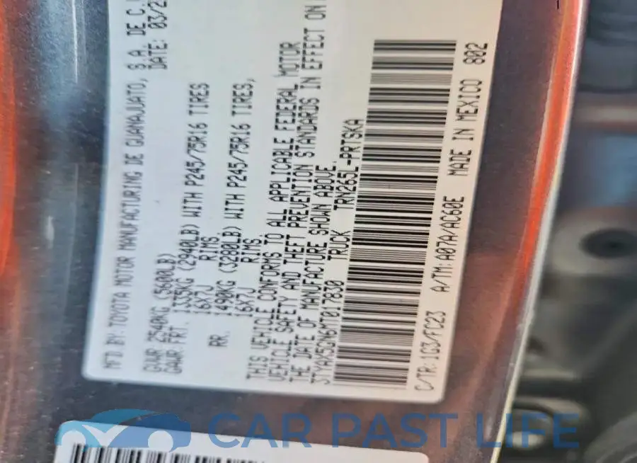 3TYAX5GN6MT017830# 12