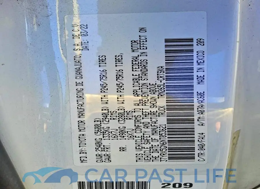 3TYRX5GN6NT053621# 13