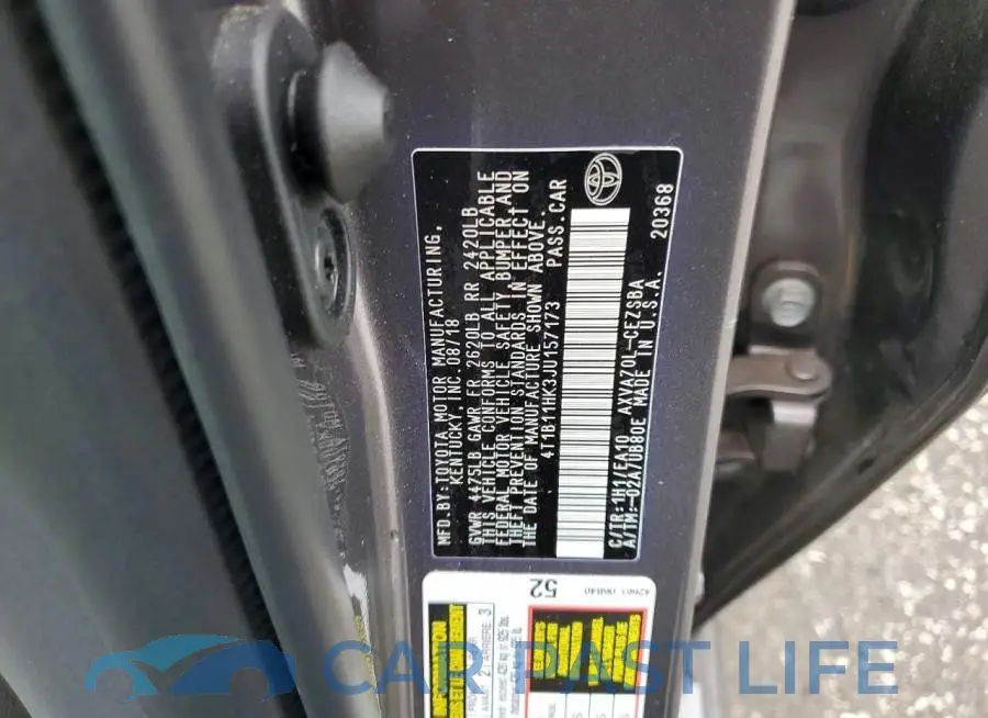 4T1B11HK3JU157173# 12