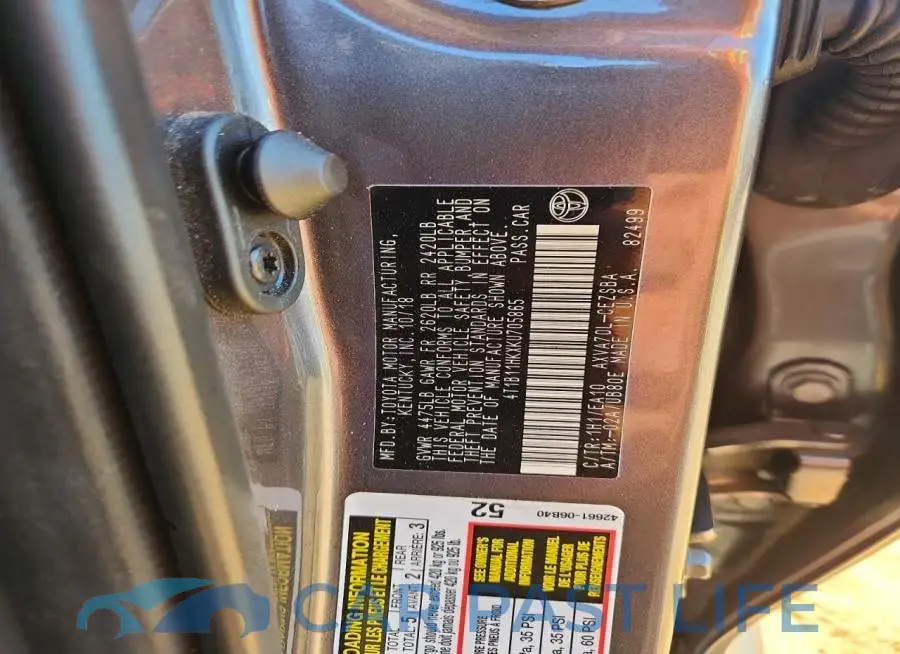 4T1B11HKXKU705865# 12
