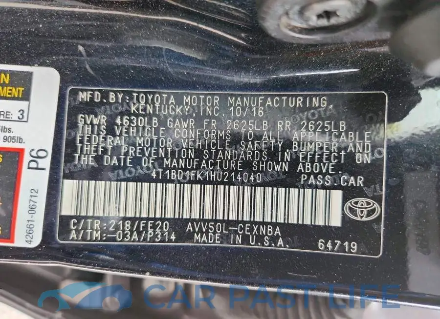 4T1BD1FK1HU214040# 12
