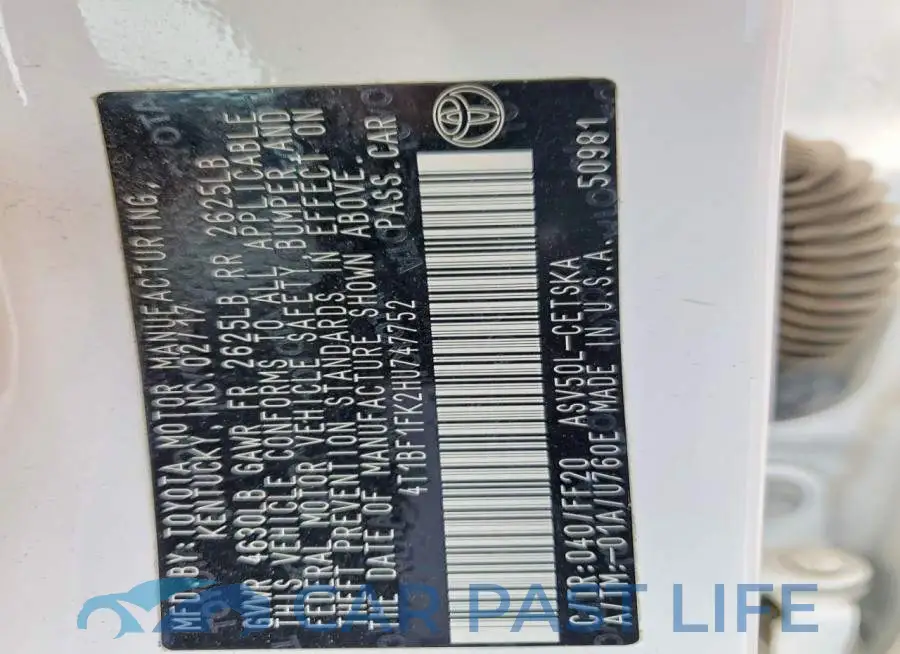 4T1BF1FK2HU747752# 12