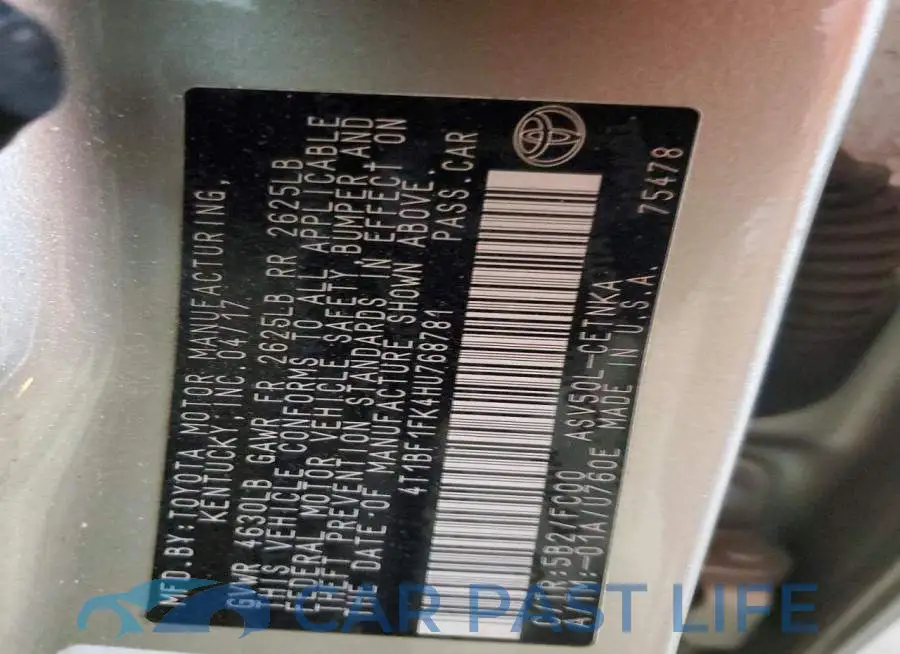 4T1BF1FK4HU768781# 13